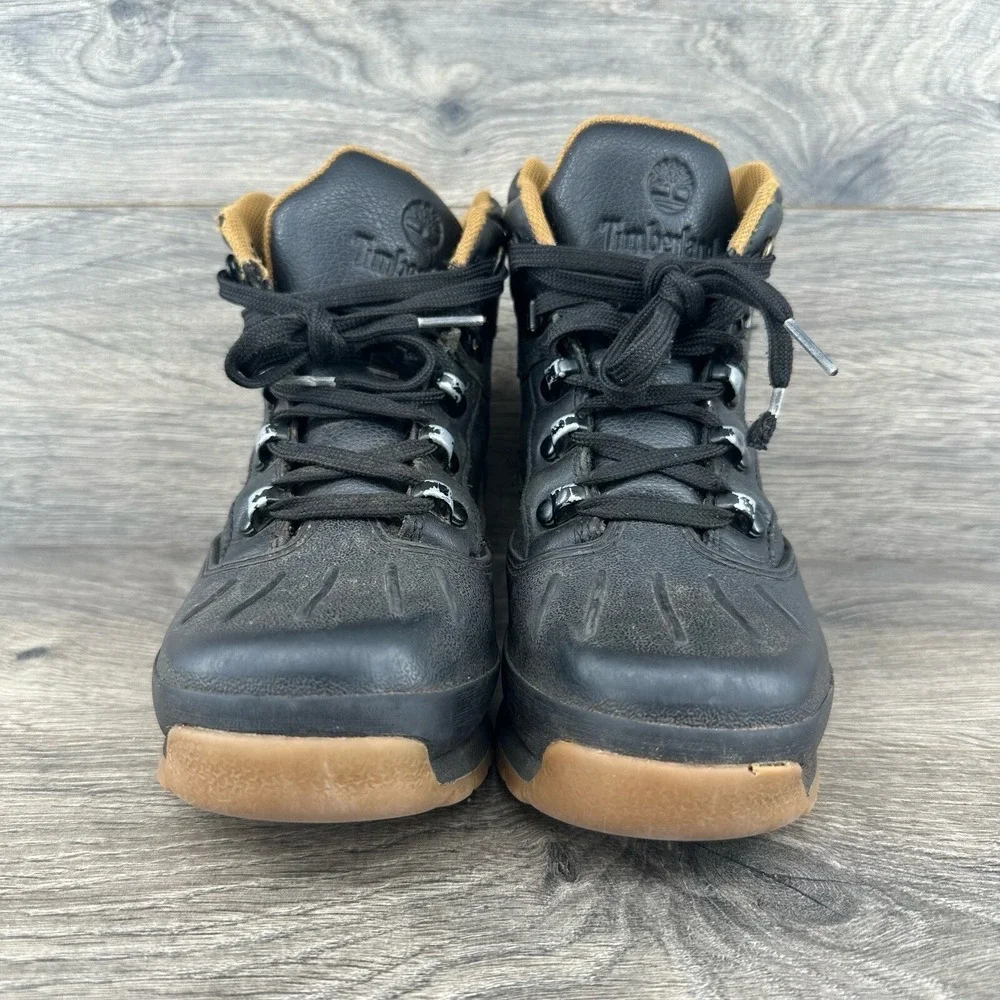 Timberland Youth Hiking Field Euro Winter Boots Size 3 A1642 Black‎ Mid Lace Up